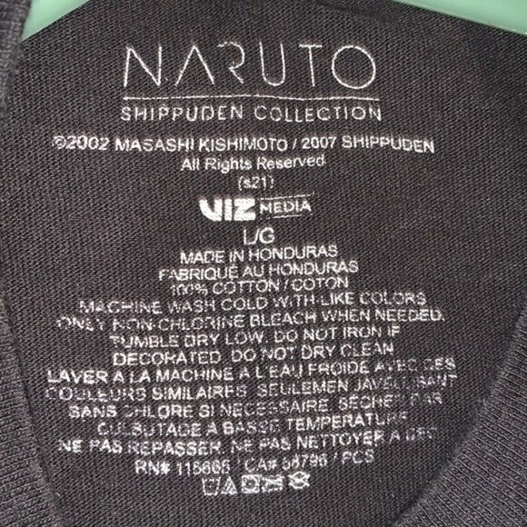 Naruto Shippuden Kakashi 20 Graphic T-Shirt Size L Black - Picture 2 of 7